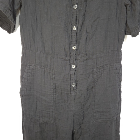 VELVET By Graham & Spencer Elia Cotton Gauze Jumpsuit Small Black - Picture 6 of 16